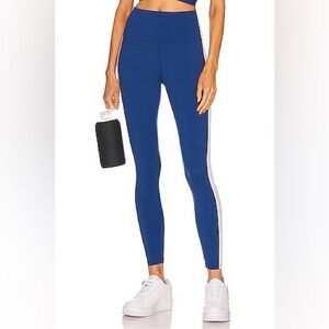 Solid and striped sport leggings with matching top